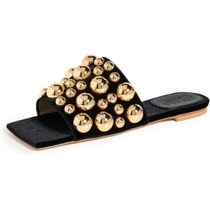 AWAKE MODE Womens Roberta Embellished Slide SandalsBlack