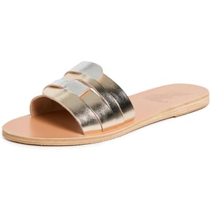 Ancient Greek Sandals Womens Filenada SlidesSilverPlatinum