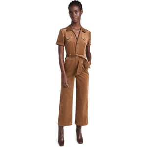 PAIGE Womens Anessa Short Sleeve JumpsuitToasted Coconut