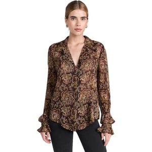 PAIGE Womens Ellyn ShirtBlackBrown