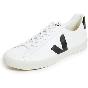 Veja Mens Esplar Leather Sneakers Extra WhiteBlack 9 Medium USVeja Mens Esplar Leather Sneakers Extra WhiteBlack 9 Medium US