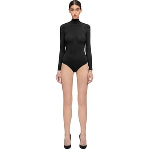 Wolford Buenos Aires String Body for Women Turtleneck Thong Back Long Sleeves Stylish Comfortable For Everyday WearBlack