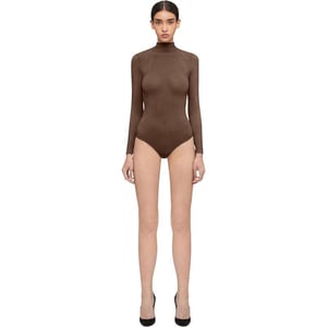 Wolford Buenos Aires String Body for Women Turtleneck Thong Back Long Sleeves Stylish Comfortable For Everyday WearUmber