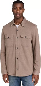 imageFaherty Mens Inlet Knit Shirt JacketWalnut Melange