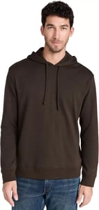 imageVince Mens Double Face Pullover HoodieNight MossEmerald Bay