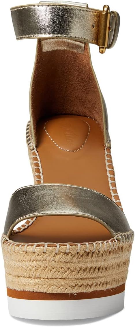 See by Chloe Womens Glyn Wedge EspadrilleLight Gold 1