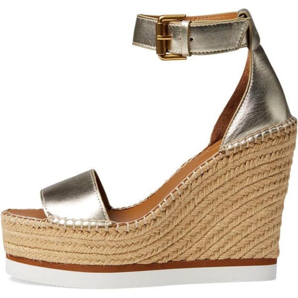 See by Chloe Womens Glyn Wedge EspadrilleLight Gold 1