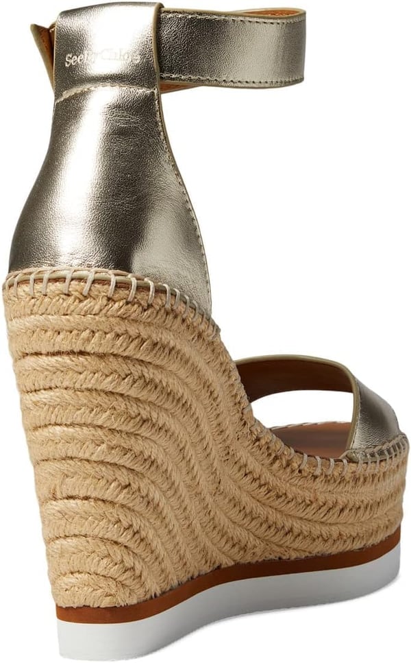 See by Chloe Womens Glyn Wedge EspadrilleLight Gold 1