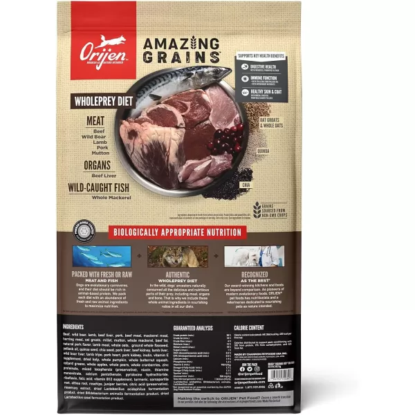 imageORIJEN AMAZING GRAINS REGIONAL RED Dry Dog Food High Protein Dog Food for All Life Stages Fresh or Raw Ingredients 225lbRegional Red 225 Pound Pack of 1