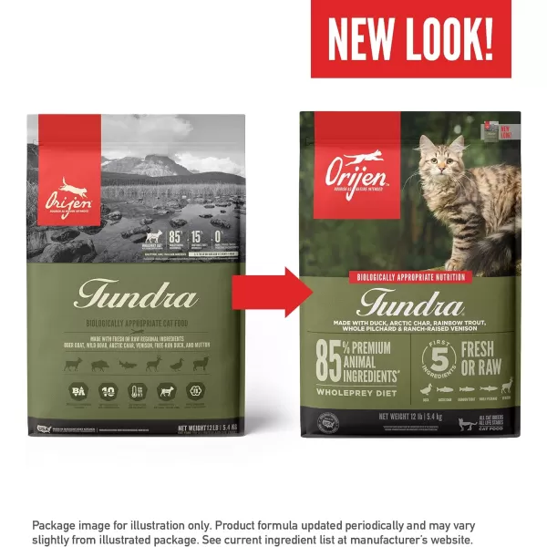 imageORIJEN Dry Cat Food Tundra Biologically Appropriate amp Grain Free12 Pound Pack of 1