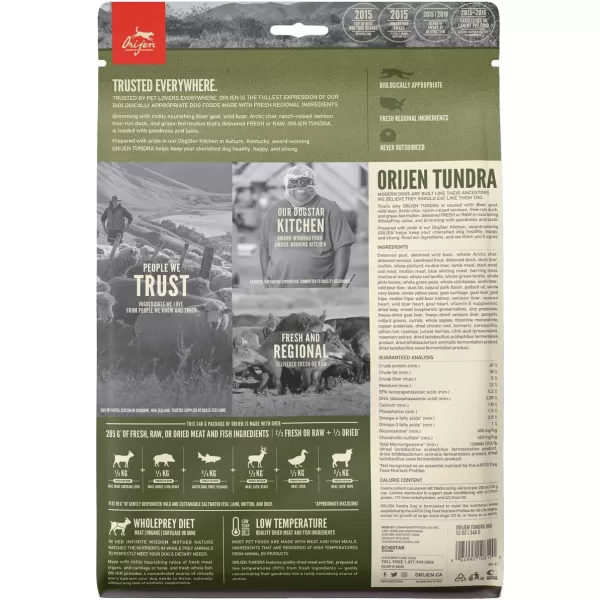 imageORIJEN Dry Dog Food Tundra Biologically Appropriate amp Grain Free12 Ounce Pack of 1