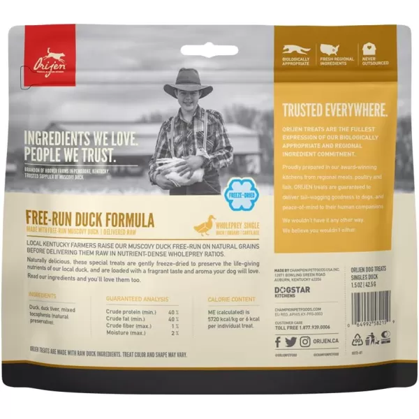 imageORIJEN Freeze Dried Original Dog Treats WholePrey Ingredients 325ozFreezeDried Treats Duck 15 Oz