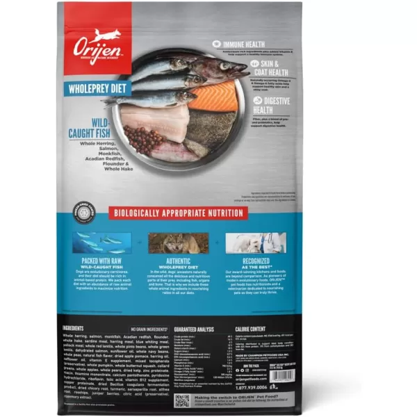 imageORIJEN Original Dry Dog Food Grain Free Dog Food for All Life Stages Fresh or Raw Ingredients 235 lbGrainFree Food Six Fish 235 Pound Pack of 1