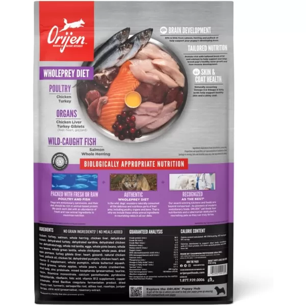 imageORIJEN Puppy Large Dry Dog Food Grain Free Dry Dog Food for Puppies Fresh or Raw Ingredients 235lbGrainFree Food Puppy Large 13 Pound Pack of 1