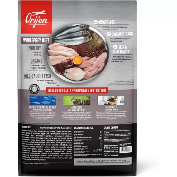 imageORIJEN REGIONAL RED Dry Cat Food Grain Free Cat Food for All Life Stages With WholePrey Ingredients 4lbDry Food Fit amp Trim 12 Pound Pack of 1