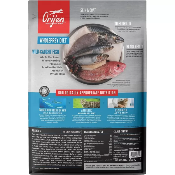 imageORIJEN REGIONAL RED Dry Cat Food Grain Free Cat Food for All Life Stages With WholePrey Ingredients 4lbDry Food Six Fish 12 Pound Pack of 1