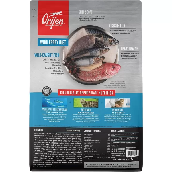 imageORIJEN REGIONAL RED Dry Cat Food Grain Free Cat Food for All Life Stages With WholePrey Ingredients 4lbDry Food Six Fish 4 Pound Pack of 1