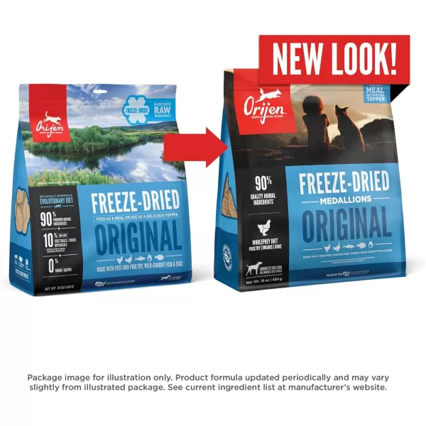 imageORIJEN REGIONAL RED Freeze Dried Medallions Dog Food amp Topper Grain Free Dog Food WholePrey Ingredients 16ozOriginal 6 Ounce Pack of 1