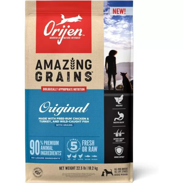 imageORIJEN AMAZING GRAINS REGIONAL RED Dry Dog Food High Protein Dog Food for All Life Stages Fresh or Raw Ingredients 225lbOriginal 225 Pound Pack of 1