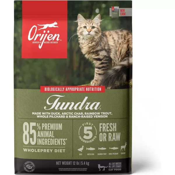 imageORIJEN Dry Cat Food Tundra Biologically Appropriate amp Grain Free12 Pound Pack of 1