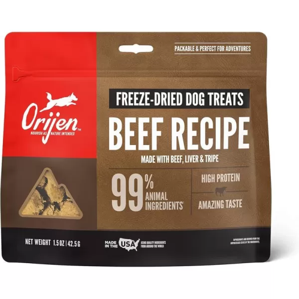 imageORIJEN Freeze Dried Original Dog Treats WholePrey Ingredients 325ozFreezeDried Treats Beef 1 Ounce Pack of 1