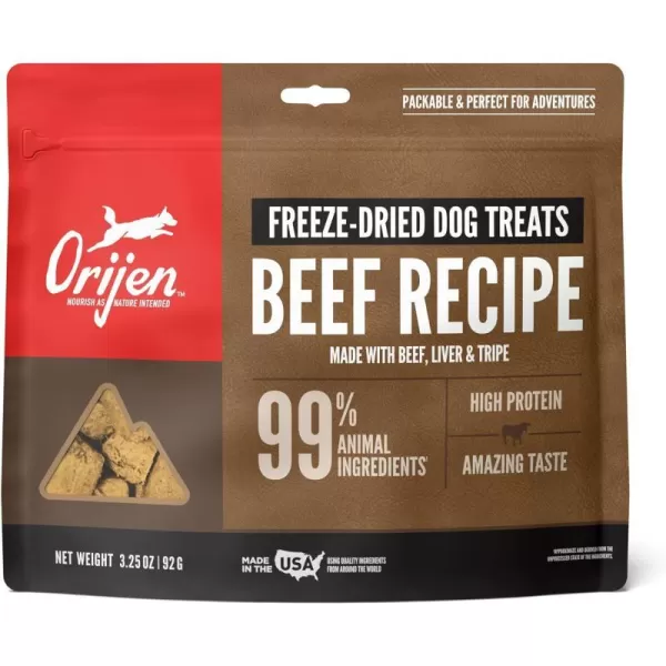 imageORIJEN Freeze Dried Original Dog Treats WholePrey Ingredients 325ozFreezeDried Treats Beef 325 Ounce Pack of 1