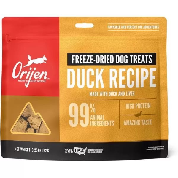imageORIJEN Freeze Dried Original Dog Treats WholePrey Ingredients 325ozFreezeDried Treats Duck 325 Ounce Pack of 1