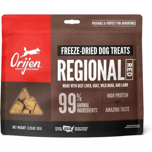 imageORIJEN Freeze Dried Original Dog Treats WholePrey Ingredients 325ozFreezeDried Treats Regional Red 325 Ounce Pack of 1