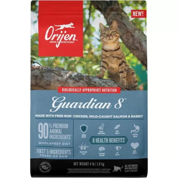 imageORIJEN GUARDIAN 8 Dry Cat Food Grain Free Cat Food for Adult Cats With Chicken Salmon and Rabbit 4lbORIJEN GUARDIAN 8 Dry Cat Food Grain Free Cat Food for Adult Cats With Chicken Salmon and Rabbit 4lb