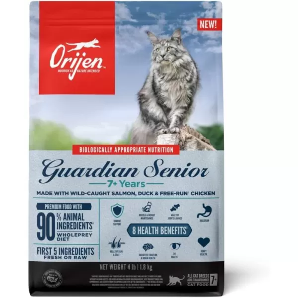 imageORIJEN GUARDIAN SENIOR Dry Cat Food Grain Free Cat Food for Senior Cats WholePrey Ingredients 4lbORIJEN GUARDIAN SENIOR Dry Cat Food Grain Free Cat Food for Senior Cats WholePrey Ingredients 4lb