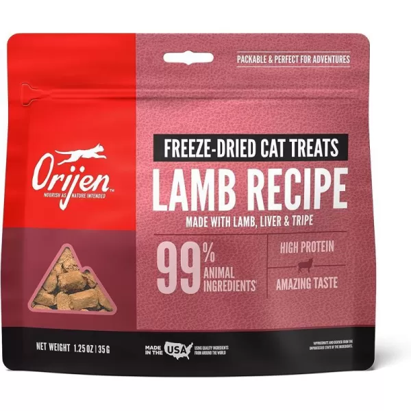 imageORIJEN Original Freeze Dried Cat Treats Grain Free Treats for Cats Raw Animal Ingredients 125ozLamb