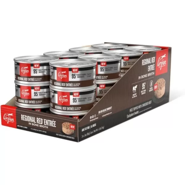 imageORIJEN REGIONAL RED Dry Cat Food Grain Free Cat Food for All Life Stages With WholePrey Ingredients 4lbWet Food Regional Red 3 Ounce Pack of 24