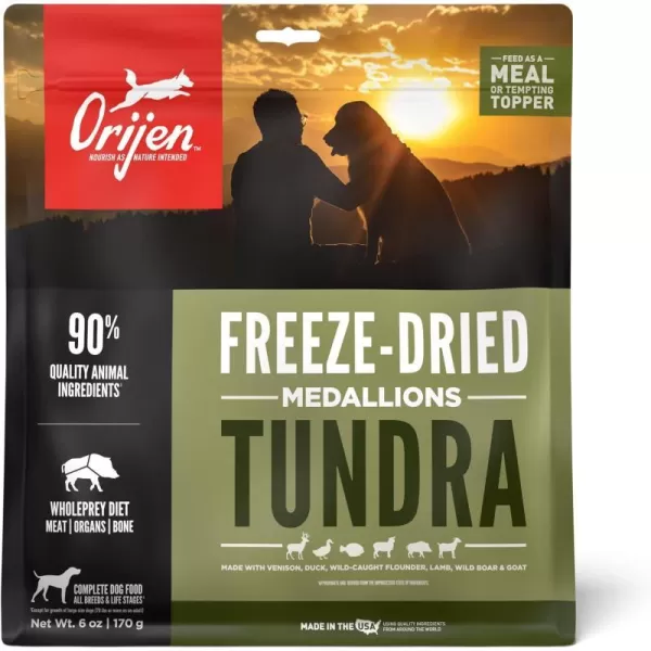 imageORIJEN REGIONAL RED Freeze Dried Medallions Dog Food amp Topper Grain Free Dog Food WholePrey Ingredients 16ozTundra 6 Ounce Pack of 1
