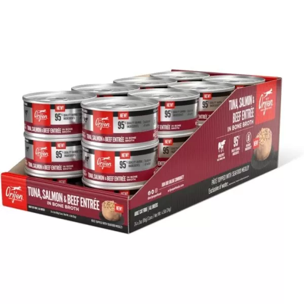 imageORIJEN Tuna Salmon and Beef Entree Adult Wet Cat Food WholePrey Ingredients 3 oz Case of 24ORIJEN Tuna Salmon and Beef Entree Adult Wet Cat Food WholePrey Ingredients 3 oz Case of 24