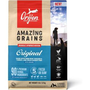 imageORIJEN Amazing Grains Six Fish Recipe Dry Dog Food High Protein Dog Food Fresh or Raw Ingredients 4lbOriginal