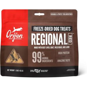 imageORIJEN Freeze Dried Dog Treats Grain Free High Protein Raw Animal Ingredients RanchRaised Beef 325ozRegional Red