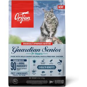 imageORIJEN Original Cat Grain Free Dry Cat Food for All Life Stages with WholePrey Ingredients 4lbGuardian Senior