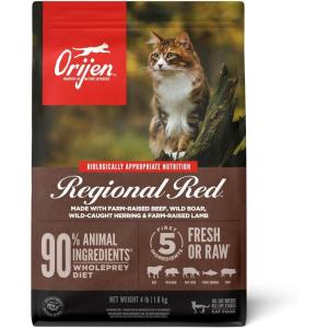 imageORIJEN Original Cat Grain Free Dry Cat Food for All Life Stages with WholePrey Ingredients 4lbRegional Red