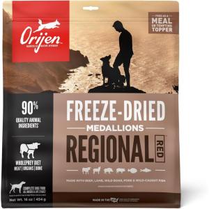 imageORIJEN Regional RED Freeze Dried Medallions Dog Food ampamp Topper Grain Free Dog Food WholePrey Ingredients 16ozRegional Red  Patties