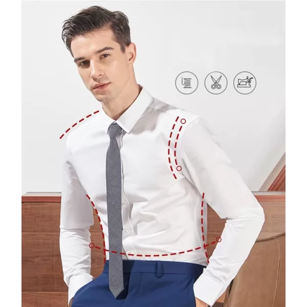 Beninos Mens Long Sleeve Slim Fit Dress Shirts
