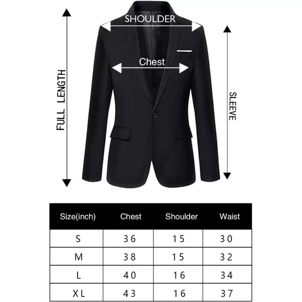 Beninos Mens Slim Fit Casual One Button Blazer Jacket