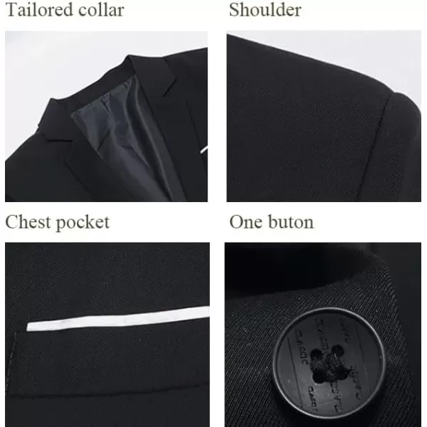 Beninos Mens Slim Fit Casual One Button Blazer Jacket