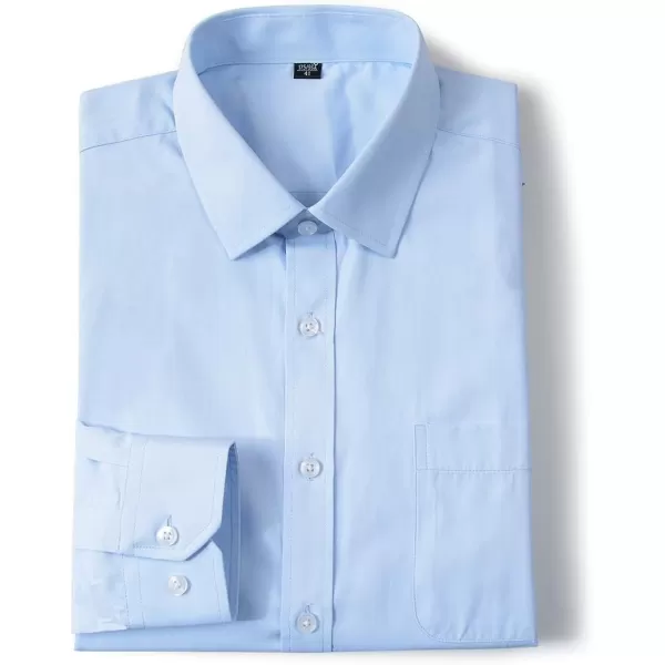 Beninos Mens Slim Fit Solid Point Collar Button Down Dress Shirt
