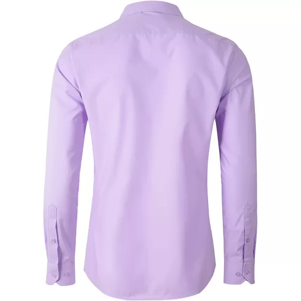 Beninos Mens Slim Fit Solid Point Collar Button Down Dress Shirt