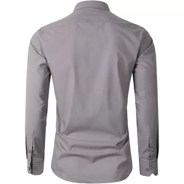 Beninos Mens Slim Fit Solid Point Collar Button Down Dress Shirt