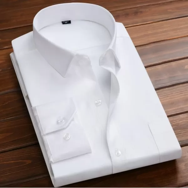 Beninos Mens Slim Fit Solid Point Collar Button Down Dress Shirt