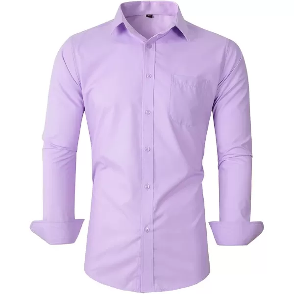 Beninos Mens Slim Fit Solid Point Collar Button Down Dress Shirt