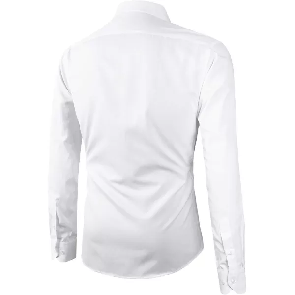 Beninos Mens Slim Fit Solid Point Collar Button Down Dress Shirt