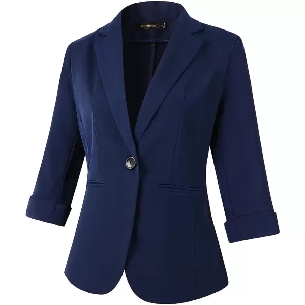 Beninos Womens 3/4 Sleeve Lightweight Office Work Suit Jacket Blazer