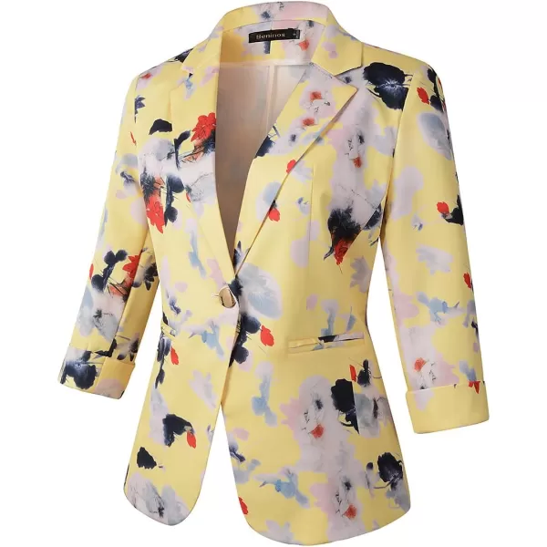 Beninos Womens 3/4 Sleeve Lightweight Office Work Suit Jacket Blazer